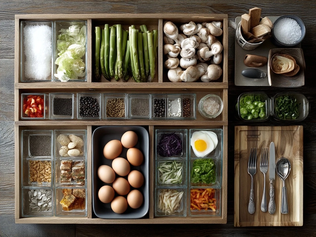 Ingredients for Crockpot Chicken Enchilada Casserole including chicken, cheese, enchilada sauce, chilies, black beans, corn, tortillas, and spices