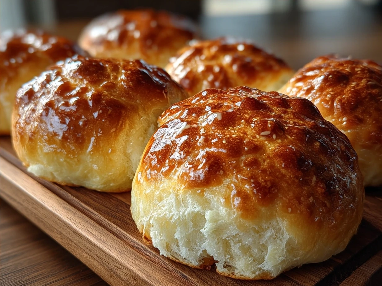 Freshly baked Japanese Milk Bread Rolls served warm with butter