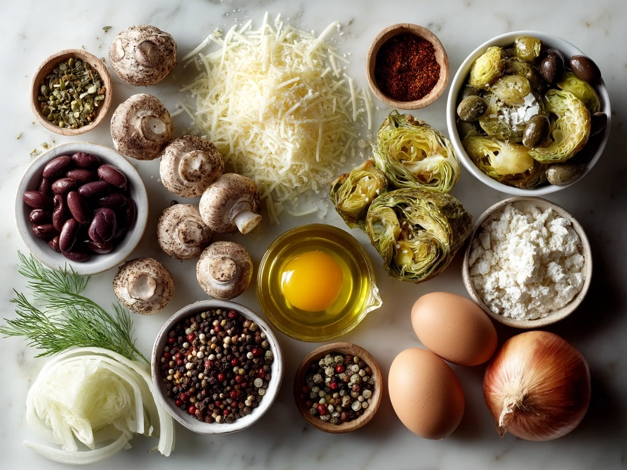 Ingredients for bold and hearty Minestrone Soup laid out on a kitchen counter