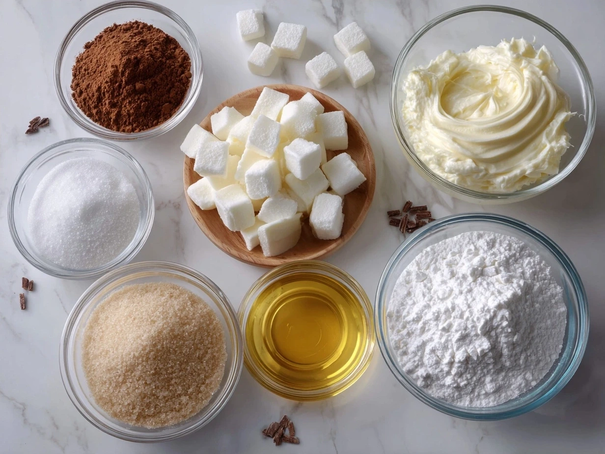 Ingredients for No-Bake Cool Whip Candy laid out on a table