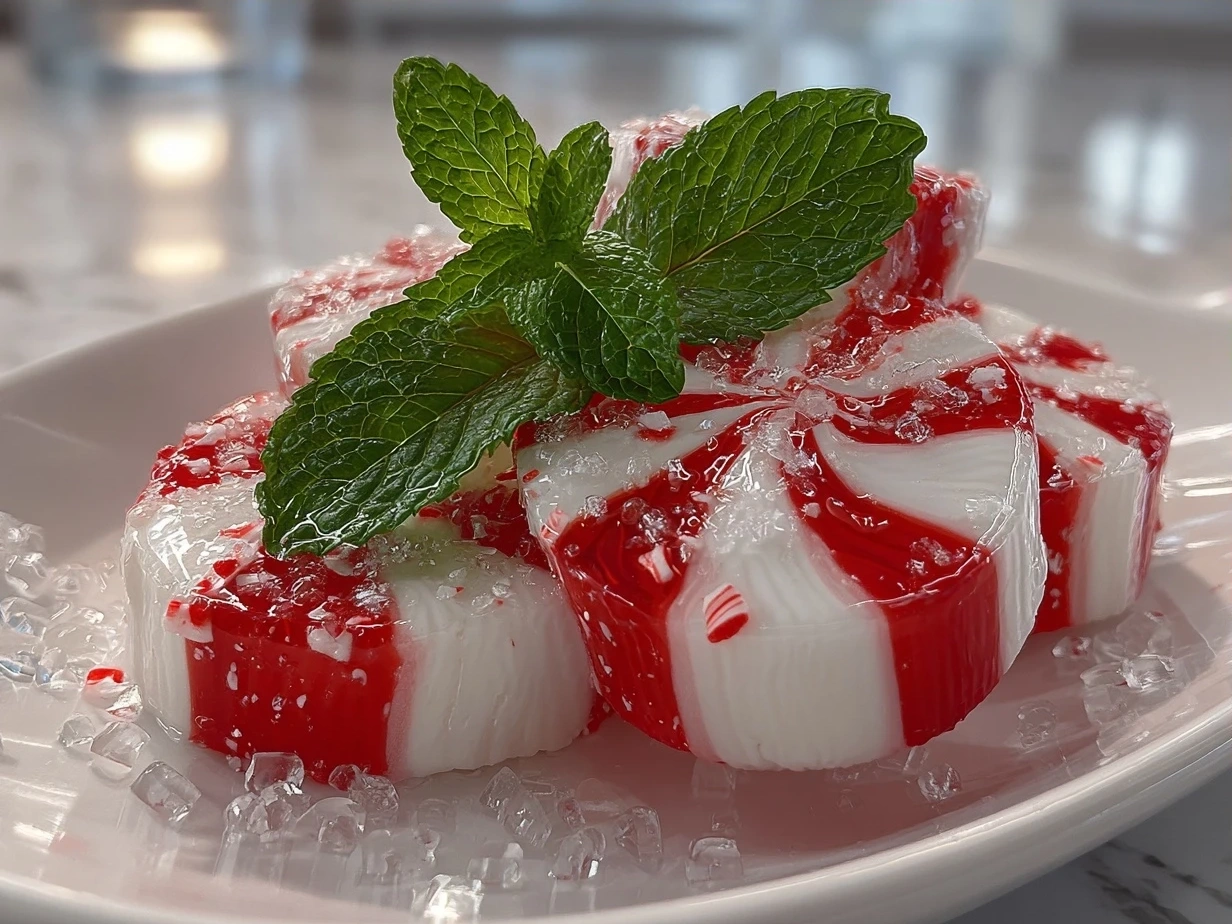 Final Peppermint Cool Whip Candy squares ready to serve
