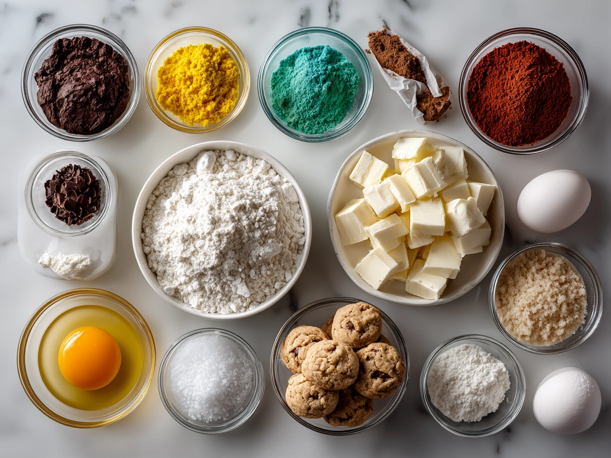 Ingredients for Stained Glass Cookies laid out on a table