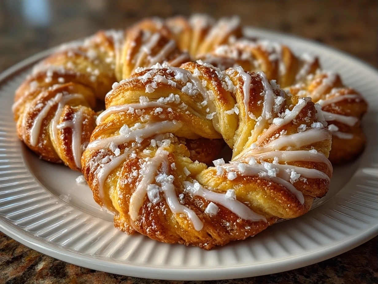 Freshly baked Twisted Christmas Cookies cooling on a rack with festive holiday background