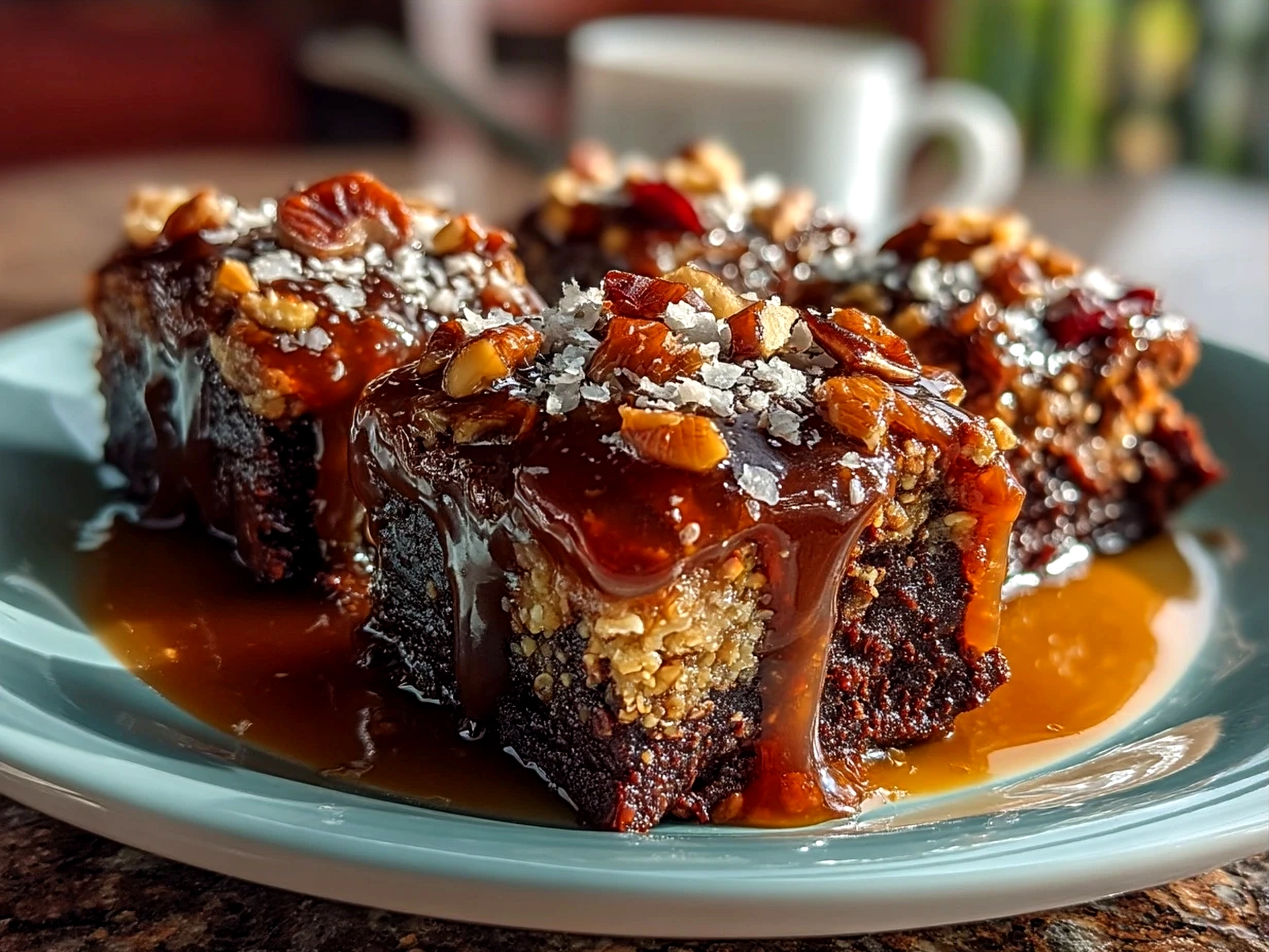 Vegan No-Bake Brownies with Dates Nuts served on a plate, ready to enjoy with fresh pairing ideas.