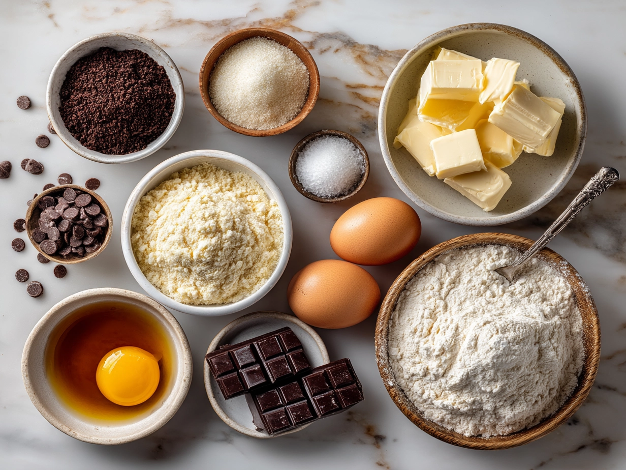 Ingredients for Chocolate Chip Sourdough Cruffins