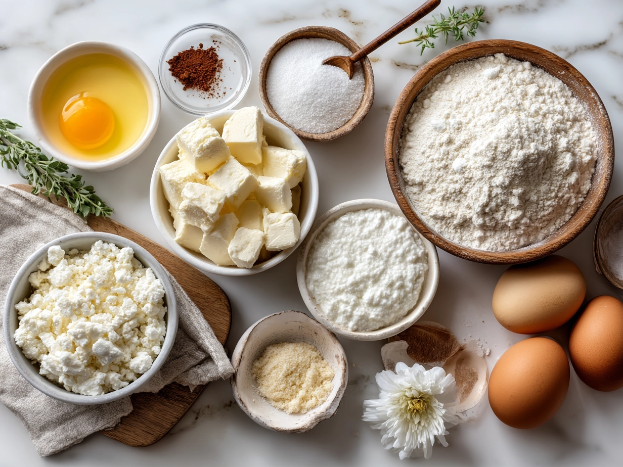 Ingredients for Cottage Cheese Egg Bites laid out on a kitchen table