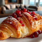 Freshly baked Berry Croissant Bake ready to serve