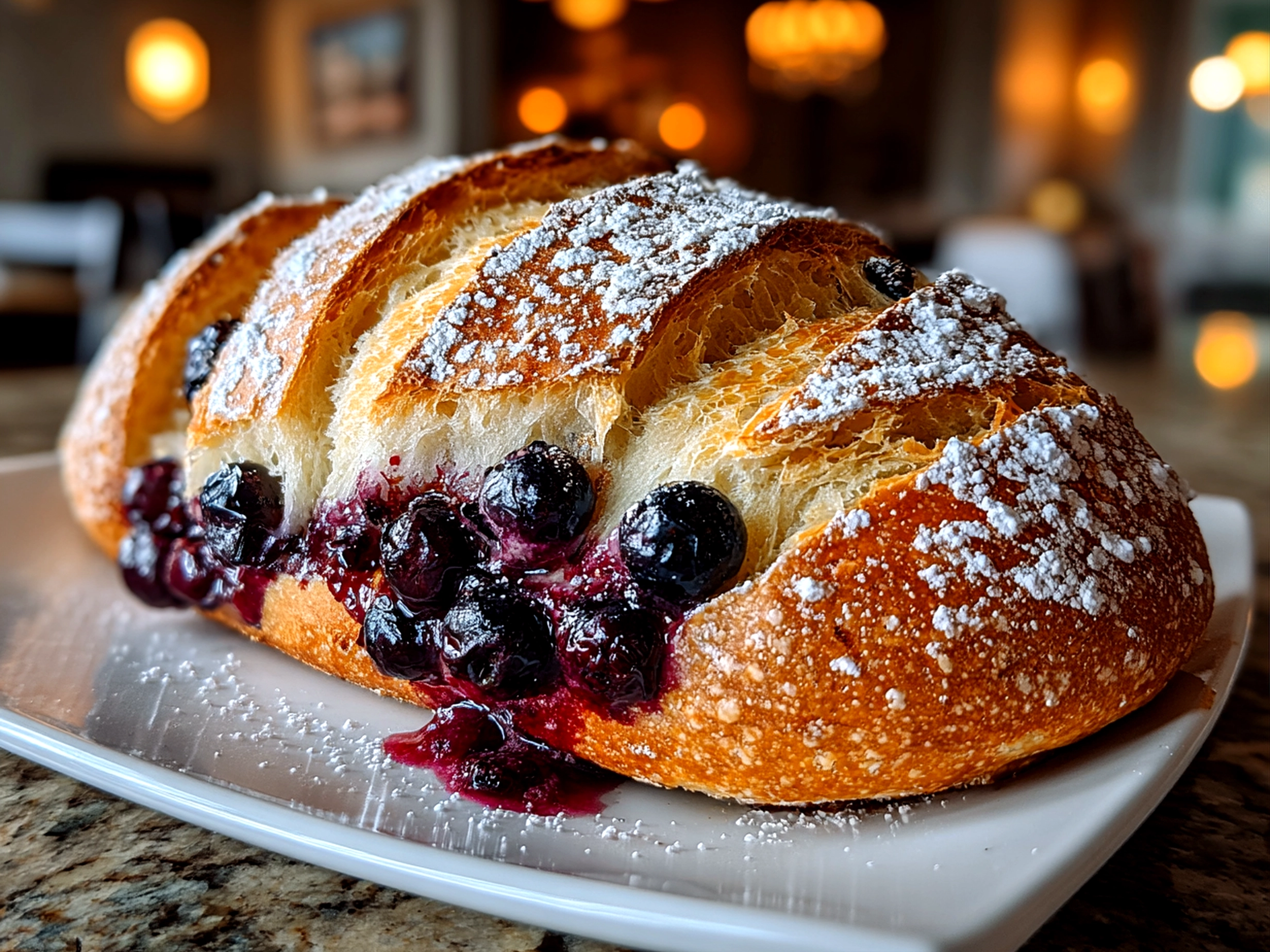 Freshly Prepared Lemon Blueberry Sourdough Bread