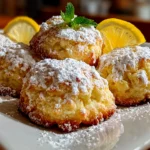 Freshly prepared Limoncello Cookies on white plate