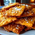 freshly prepared sourdough cheese crackers on white plate