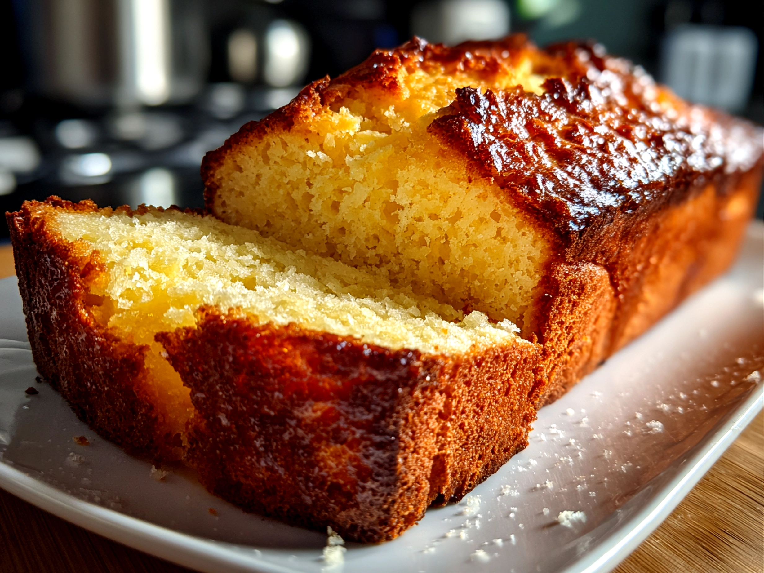 Freshly prepared sourdough discard lemon loaf