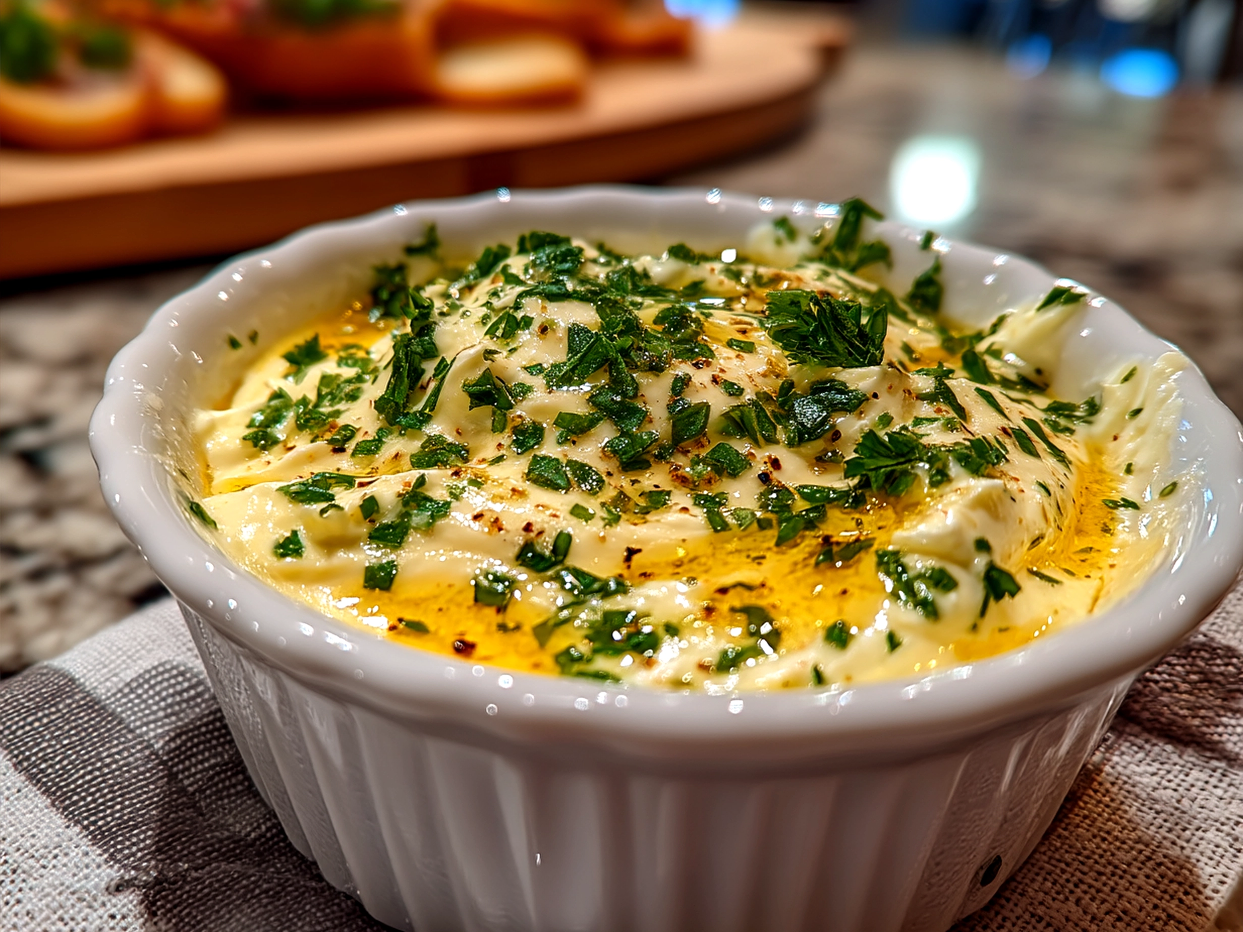 Garlic Aioli Sauce served in a bowl ready for dipping with sides
