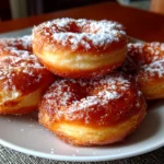 Home cook, taken with iPhone 14. Close-up slight angle of delicious sourdough discard sugar donuts on white plate. Mouthwatering --ar 4:3 --style raw --s 220