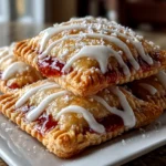 Home cook, taken with iPhone 14. Close-up slight angle of homemade strawberry pop tart cookies on white plate. Mouthwatering --ar 4:3 --style raw --s 240