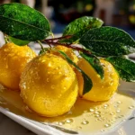 Homemade limoncello close-up on white plate