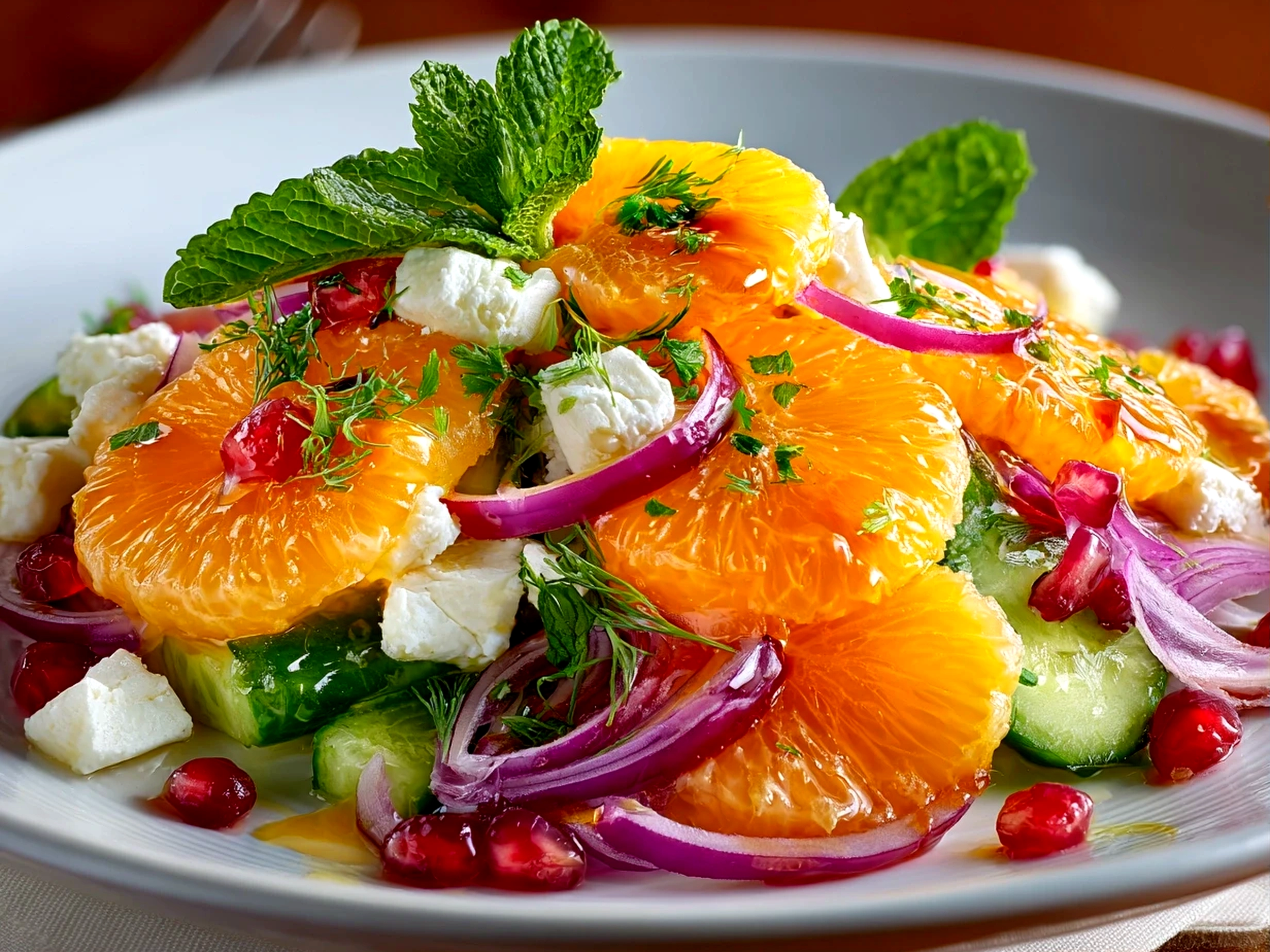 Homemade Orange Dreamsicle Salad on white plate