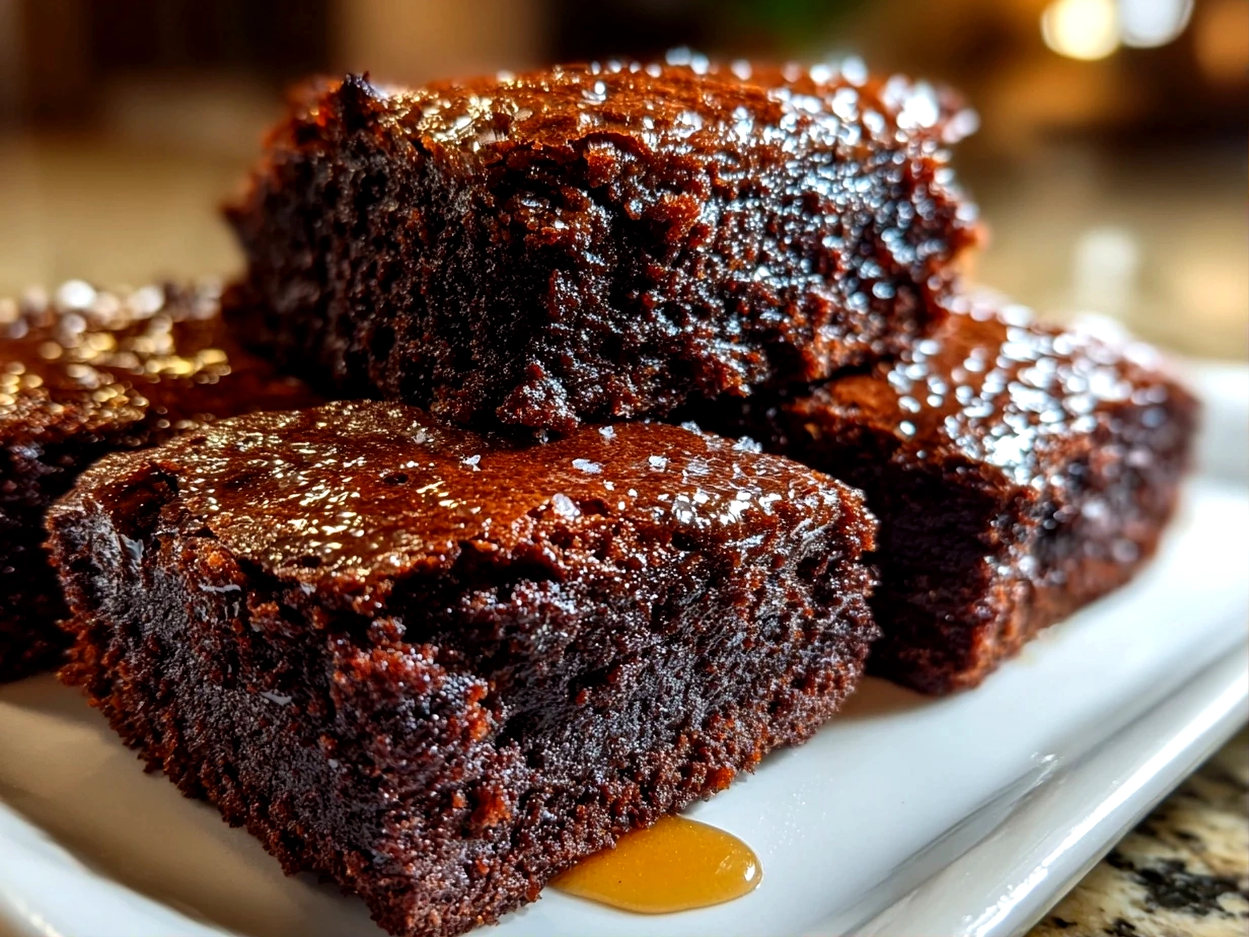 Homemade sourdough discard brownies fresh out of the oven