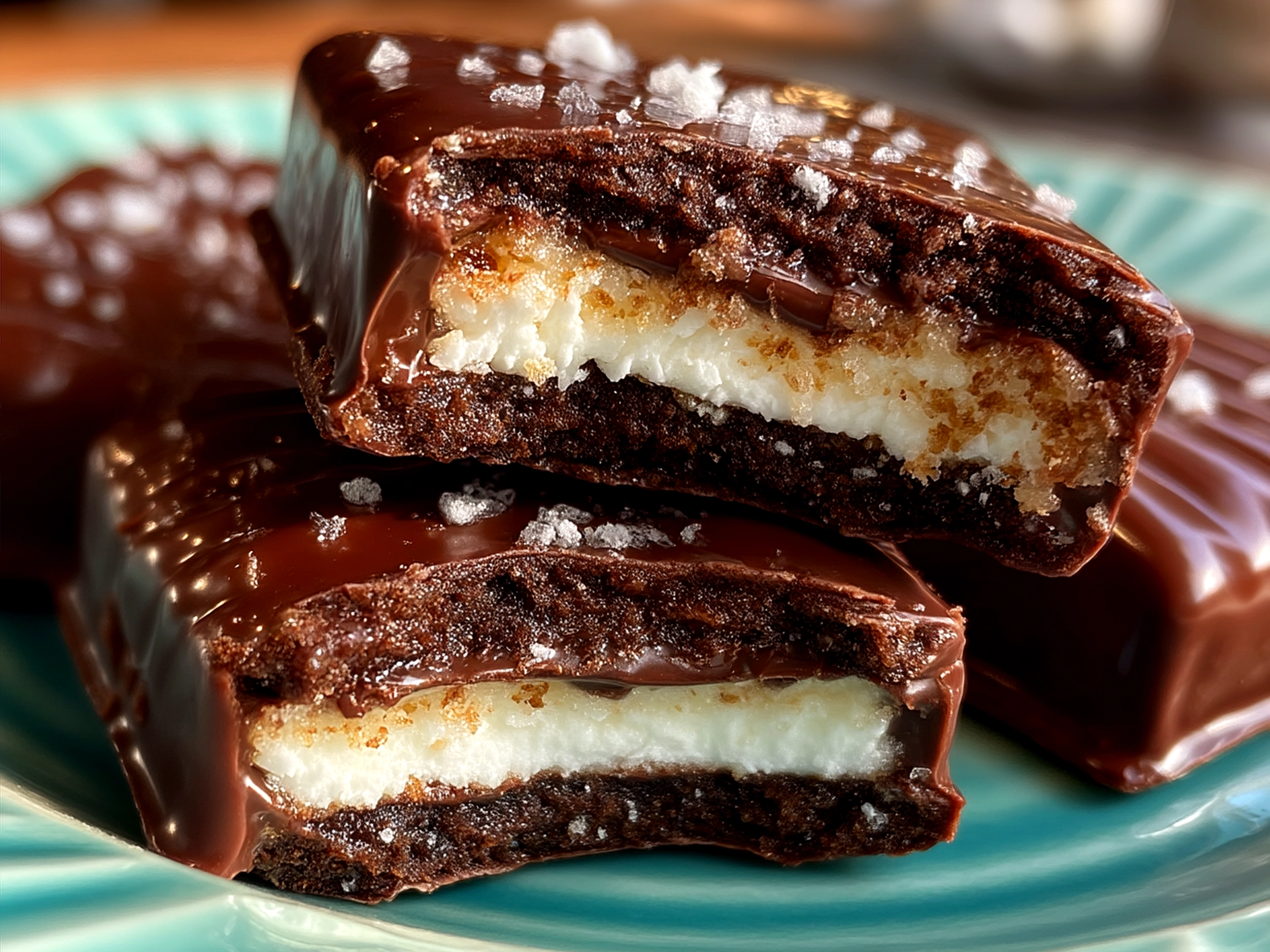 Serving homemade peppermint patties with coffee