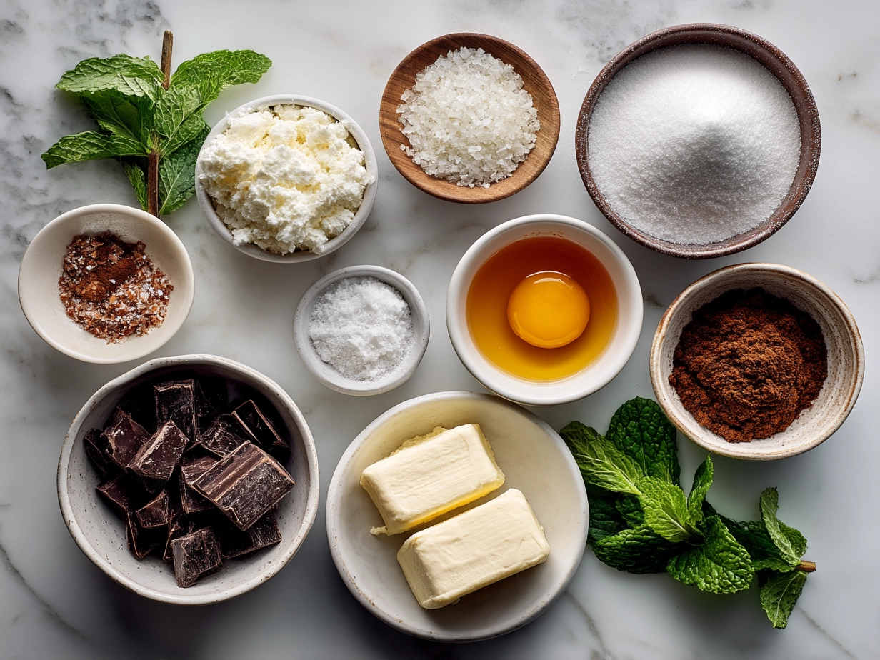 Ingredients for homemade peppermint patties