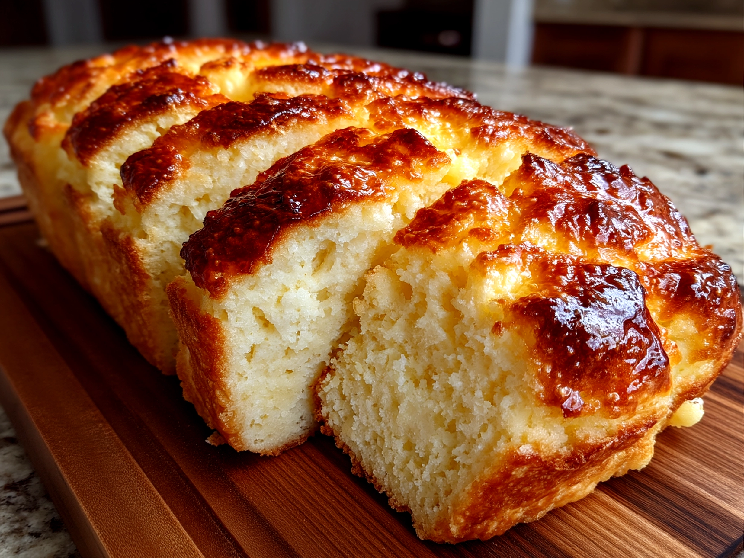 Sliced Fluffy Keto Cottage Cheese Bread served and ready to eat