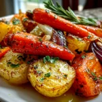Slow Cooker Roasted Fall Vegetables close-up