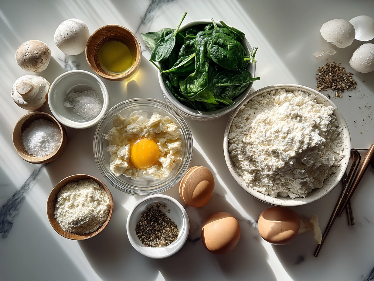 Ingredients for Spinach Ricotta Stuffed Shells