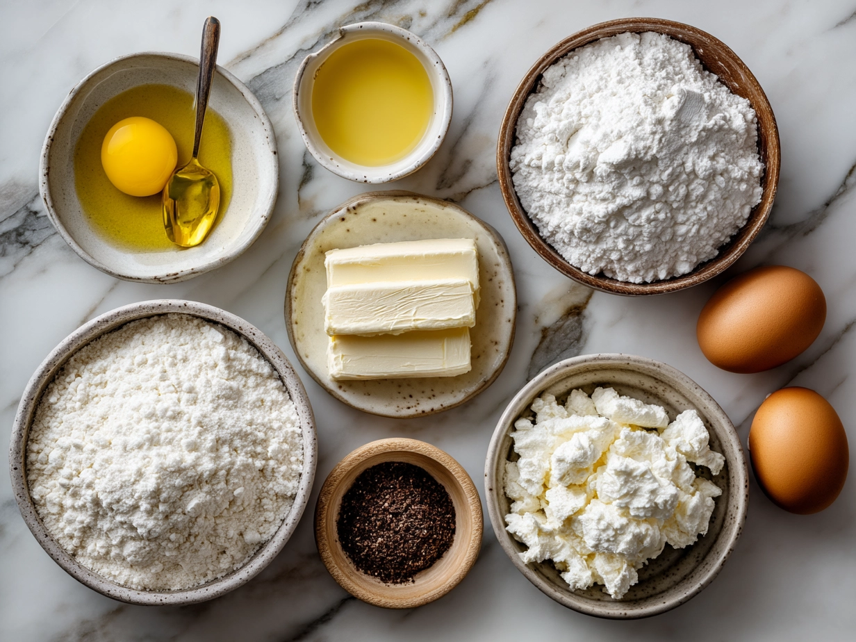 Ingredients for Greek Yogurt Bagels arranged on a table